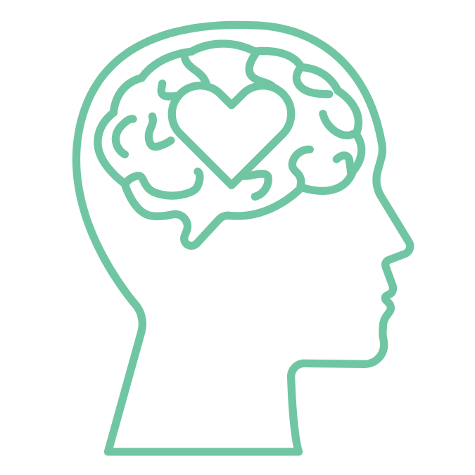 icon of a brain with a heart in it