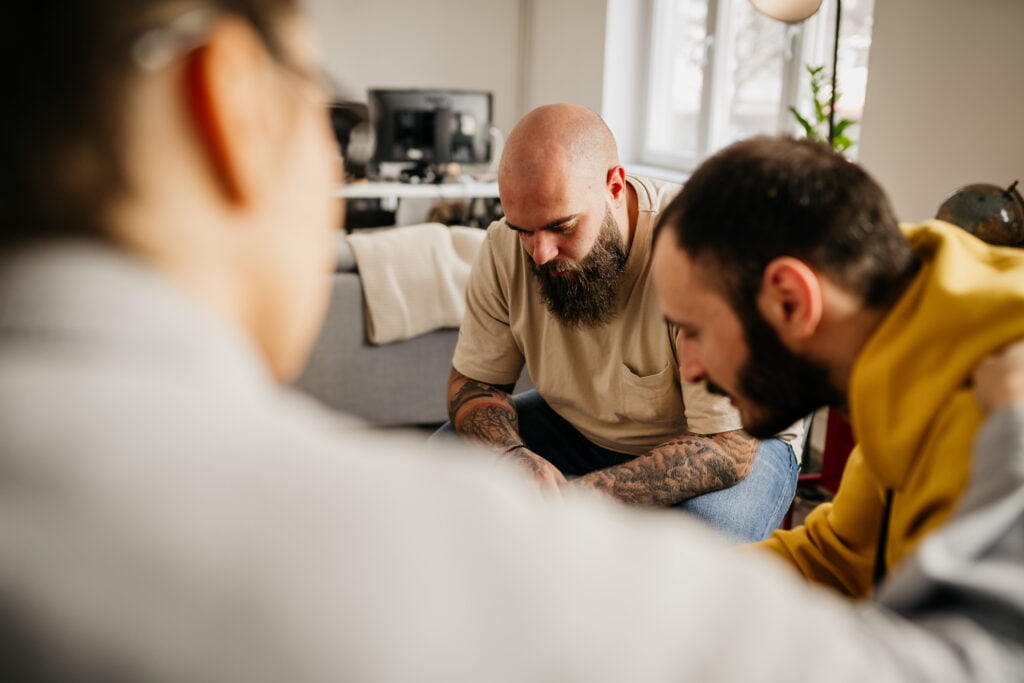 men in a meeting